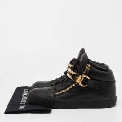 Pre Owned Giuseppe Zanotti Black Leather High Top Sneakers Size 42