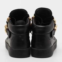 Pre Owned Giuseppe Zanotti Black Leather High Top Sneakers Size 42