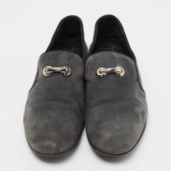 Giuseppe Zanotti Grey Suede Archibald Smoking Slippers Size 41.5