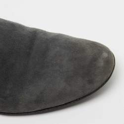 Giuseppe Zanotti Grey Suede Archibald Smoking Slippers Size 41.5
