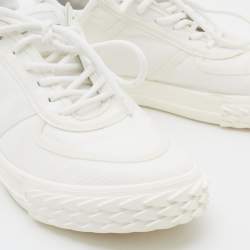 Pre Owned Giuseppe Zanotti White Fabric and Leather Low Top Sneakers Size 42.5