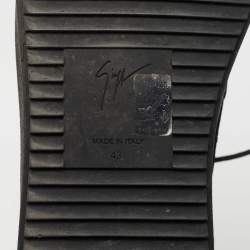 Giuseppe Zanotti Blue/Black Croc Embossed Leather and Fabric High Top Sneakers Size 43