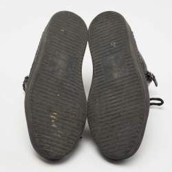 Pre Owned Giuseppe Zanotti Black Leather Double Zip High Top Sneakers Size 44