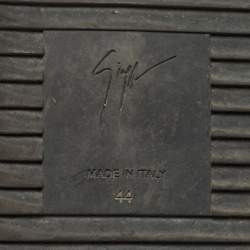 Pre Owned Giuseppe Zanotti Black Leather Double Zip High Top Sneakers Size 44