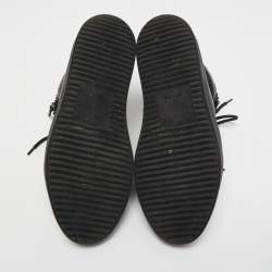 Giuseppe Zanotti Black Leather and Suede High Top Sneakers Size 42