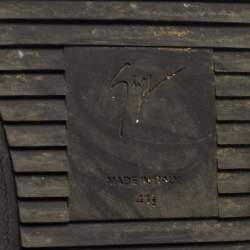 Pre Owned Giuseppe Zanotti Olive Green Leather Double Zip Sneakers Size 41.5  