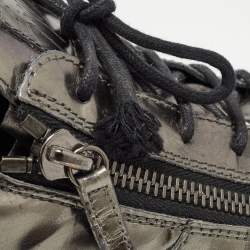 Giuseppe Zanotti Metallic Leather Double Zipper Low Top Sneakers Size 43