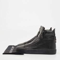 مملوكة مسبقًا Gisueppe Zannoti Black Perforated Leather High Top Sneakers Size 40