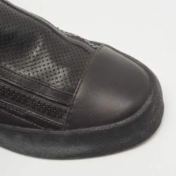 مملوكة مسبقًا Gisueppe Zannoti Black Perforated Leather High Top Sneakers Size 40