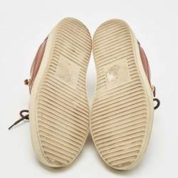 Pre Owned Giuseppe Zanotti Brown Leather Frankie Low Top Sneakers Size 43