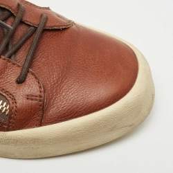 Pre Owned Giuseppe Zanotti Brown Leather Frankie Low Top Sneakers Size 43