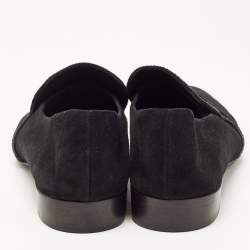 Giuseppe Zanotti Black Suede Embellished Slip On Loafers Size 46