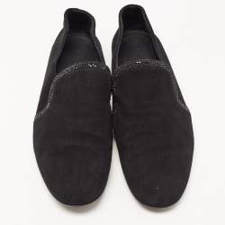 Giuseppe Zanotti Black Suede Embellished Slip On Loafers Size 46