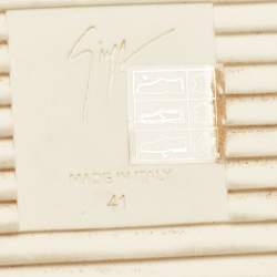 مملوكة مسبقًا Giuseppe Zanotti White Python Embossed and Leather Coby High Top Sneakers Size 41