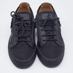 Giuseppe Zanotti Black Leather and Nylon Frankie Low Top Sneakers Size 43