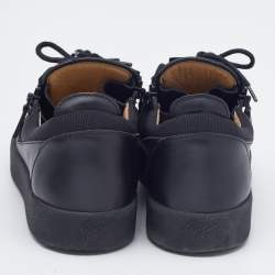 Giuseppe Zanotti Black Leather and Nylon Frankie Low Top Sneakers Size 43
