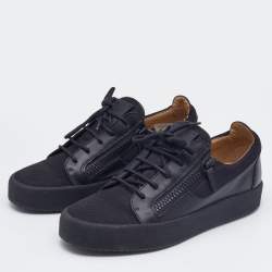 Giuseppe Zanotti Black Leather and Nylon Frankie Low Top Sneakers Size 43