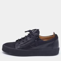 Giuseppe Zanotti Black Leather and Nylon Frankie Low Top Sneakers Size 43