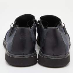 مملوكة مسبقًا حذاء رياضي جوسيبي زانوتي سليب أون إيف جلد أسود مرصع مقاس 43