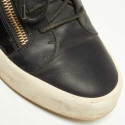 Giuseppe Zanotti Tricolor Leather and Patent High Top Sneakers Size 41.5