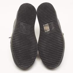 Pre Owned Giuseppe Zanotti Black Croc Embossed Leather London Low Top Sneakers Size 41