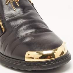 مملوكة مسبقًا Giuseppe Zanotti Black Leather Zip Detail Sneakers Size 40