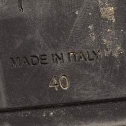 Pre Owned Giuseppe Zanotti Black Croc Embossed Leather May London Low Top Sneakers Size 40