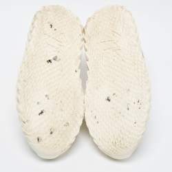 مملوكة مسبقًا Giuseppe Zanotti White Leather Urchin Low Top Sneakers Size 40