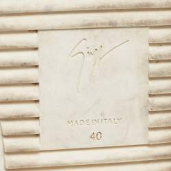 Pre Owned Giuseppe Zanotti White Python Embossed Leather Low Top Sneakers Size 40