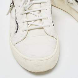 Pre Owned Giuseppe Zanotti White Python Embossed Leather Low Top Sneakers Size 40