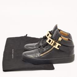 Giuseppe Zanotti Black Leather High Top Sneakers Size 40