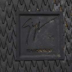 Pre Owned Giuseppe Zanotti Brown Croc Embossed and Suede Sneakers Size 41