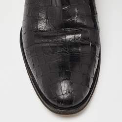 Pre Owned Giuseppe Zanotti Black Croc Embossed Leather Chelsea Boot Size 44