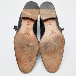 Pre Owned Giuseppe Zanotti Black Croc Embossed Leather Chelsea Boot Size 44