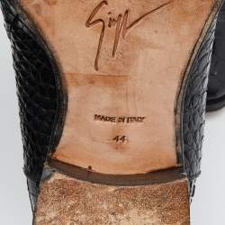 Pre Owned Giuseppe Zanotti Black Croc Embossed Leather Chelsea Boot Size 44