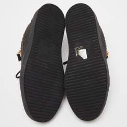 Pre Owned Giuseppe Zanotti Black/Gold Low Top Sneakers Size 43