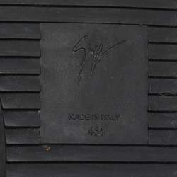 مملوكة مسبقًا Giuseppe Zanotti Brown Croc Embossed Leather Low Top Sneakers Size 43.5