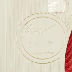 Giuseppe Zanotti Red/Gold Canvas and Leather Foxy London High Top Sneakers Size 45