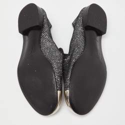 Giuseppe Zanotti Silver Mesh and Glitter Slip on Loafers Size 40.5
