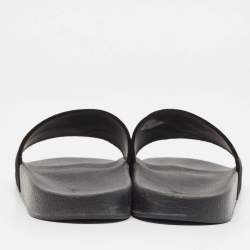 Giuseppe Zanotti Black Velvet Pool Flat Slides Size 43