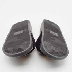 Giuseppe Zanotti Black Velvet Pool Flat Slides Size 43