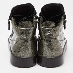 Giuseppe Zanotti Metallic Gold/Black PVC May London High Top Sneakers Size 43