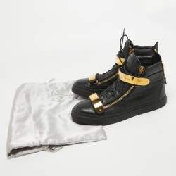 Giuseppe Zanotti Black Croc Embossed Leather High Top Sneakers Size 44