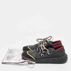 Pre Owned Giuseppe Zanotti Black Mesh and Leather Urchin Sneakers Size 43.5