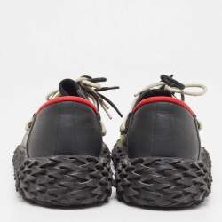 Pre Owned Giuseppe Zanotti Black Mesh and Leather Urchin Sneakers Size 43.5