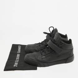مملوكة مسبقًا Giuseppe Zanotti Black Matte Leather High Top Sneakers 44