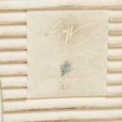 مملوكة مسبقًا Giuseppe Zanotti White Croc Embossed Leather Double Zip Low Top Sneakers Size 43