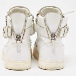 Pre Owned Giuseppe Zanotti White Leather High Top Sneakers Size 40