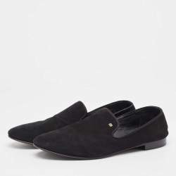 Giuseppe Zanotti Black Suede Kevin Smoking Slippers Size 44