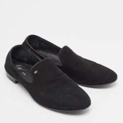 Giuseppe Zanotti Black Suede Kevin Smoking Slippers Size 44